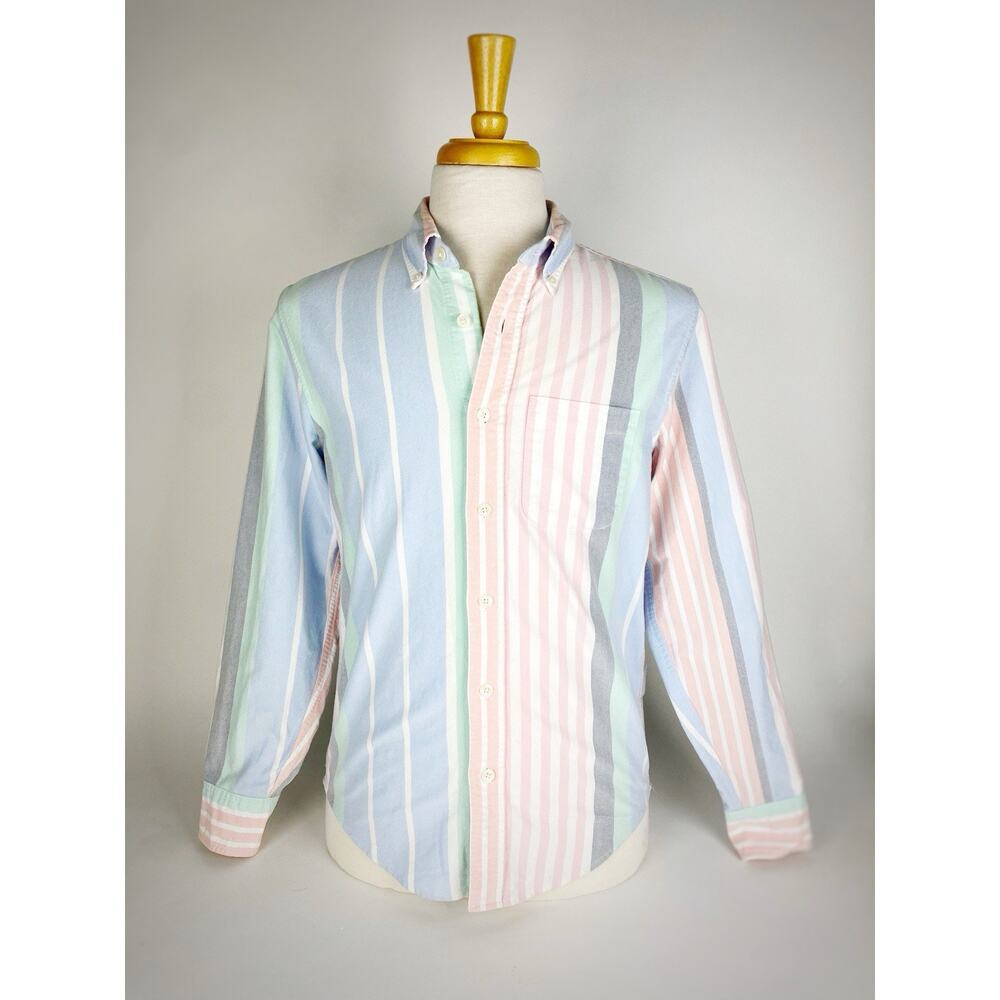 Abercrombie & Fitch Pastel Striped Button Down Shirt Long Sleeve Preppy Easter S
